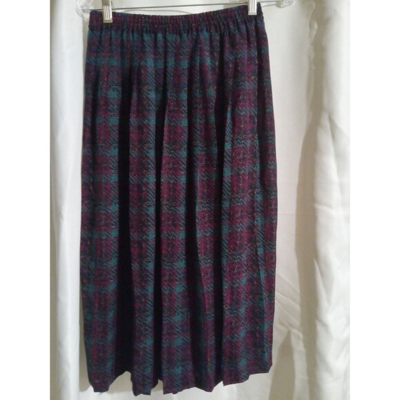 Alfred Dunner Blouse & Skirt Set Women’s 12 Plaid Button Front - Picture 2 of 11